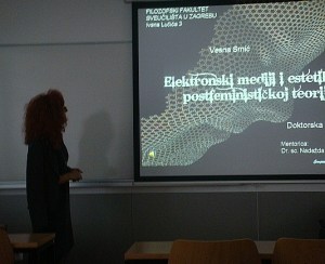 Ph.D. Vesna Srnic defending the thesis at the Faculty for Humanities and Sciences, University of Zagreb, Croatia